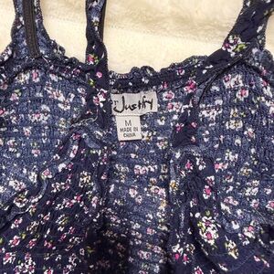 Justify Navy Floral Smocked Mini Dress